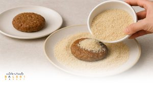 افزودن آرد سوخاری یا پودر نان برای کتلت پفکی | بالسی مارکت