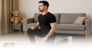 لانچ یک حرکت ورزشی ساده برای تقویت عضلات بدن در خانه | بالسی مارکت
